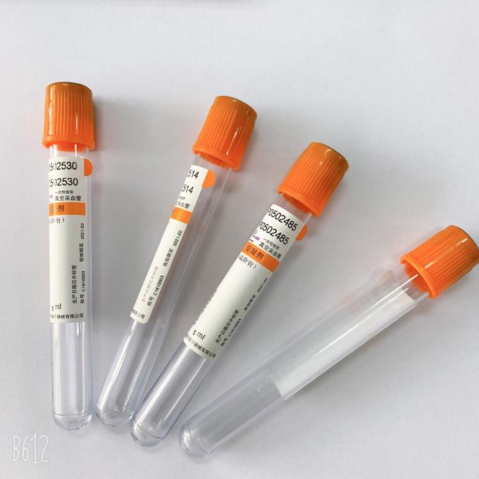 CE Approved Orange Top Blood Tube Vacuum Blood Collection Tube