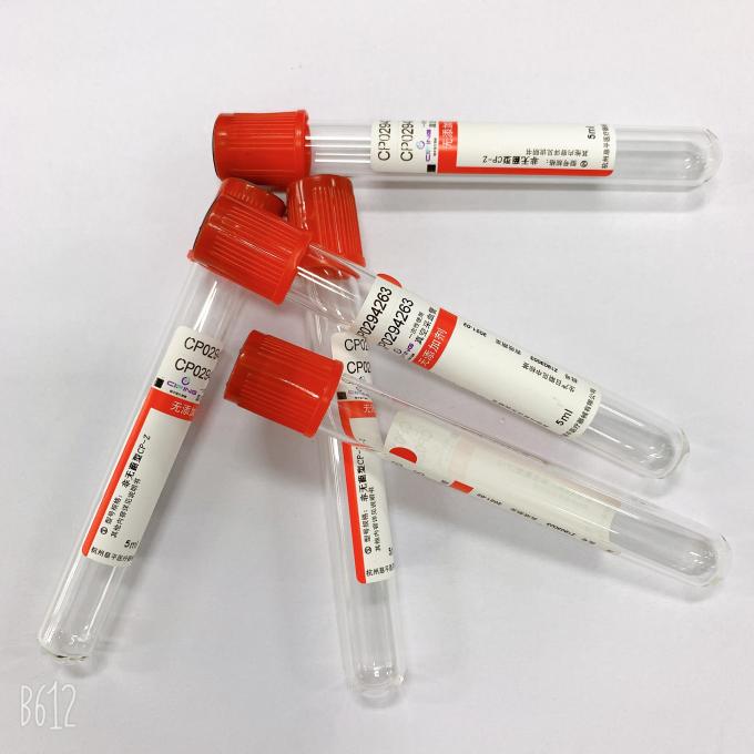 Sterile Plain Blood Collection Tube Red Cap Top 12x75 13x75 16x100