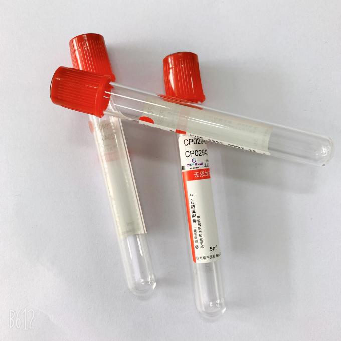 Medical PET Glass Red Top Blood Collection Tubes No Additive 1ML10ML