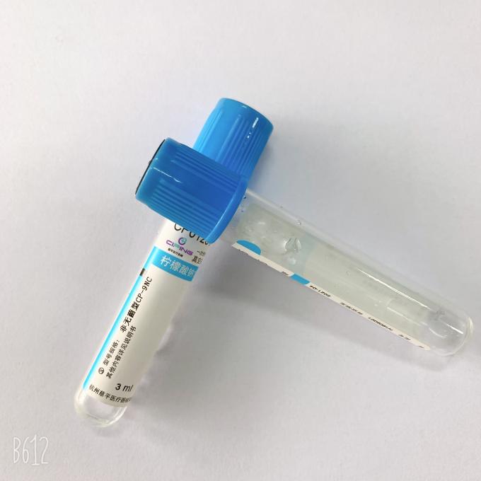 Blue Cap Plasma Blood Sample Collection Tubes Non Toxic Pyrogen Free