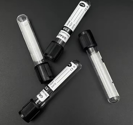 Medical Consumables Glass And Pet Black ESR Vacuum Blood Collection Tube