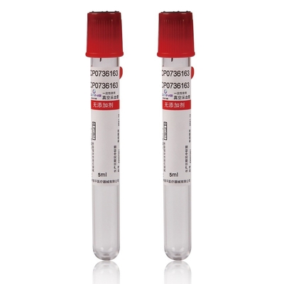 Red Top PET Vacuum Blood Collection Tube For Serum Chemistry Tests OEM Sterilization