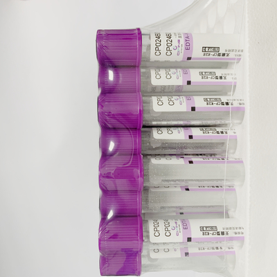 Sterile Vacuum EDTA Tube With Stopper Purple Top vacuum blood colletion tube Leakage Proof