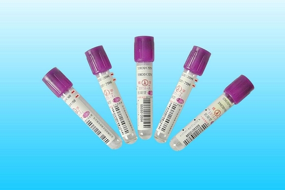 Sterile Vacuum EDTA Tube With Stopper Purple Top vacuum blood colletion tube Leakage Proof