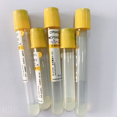 Serum Separating Yellow Cap vacuum blood colletion tube 5ml  Accurate Vacuum Draw Volume