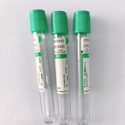 Vacuum Blood Collecting Tube  4ml 5ml  Plasma Test Green Top vacuum blood colletion tube