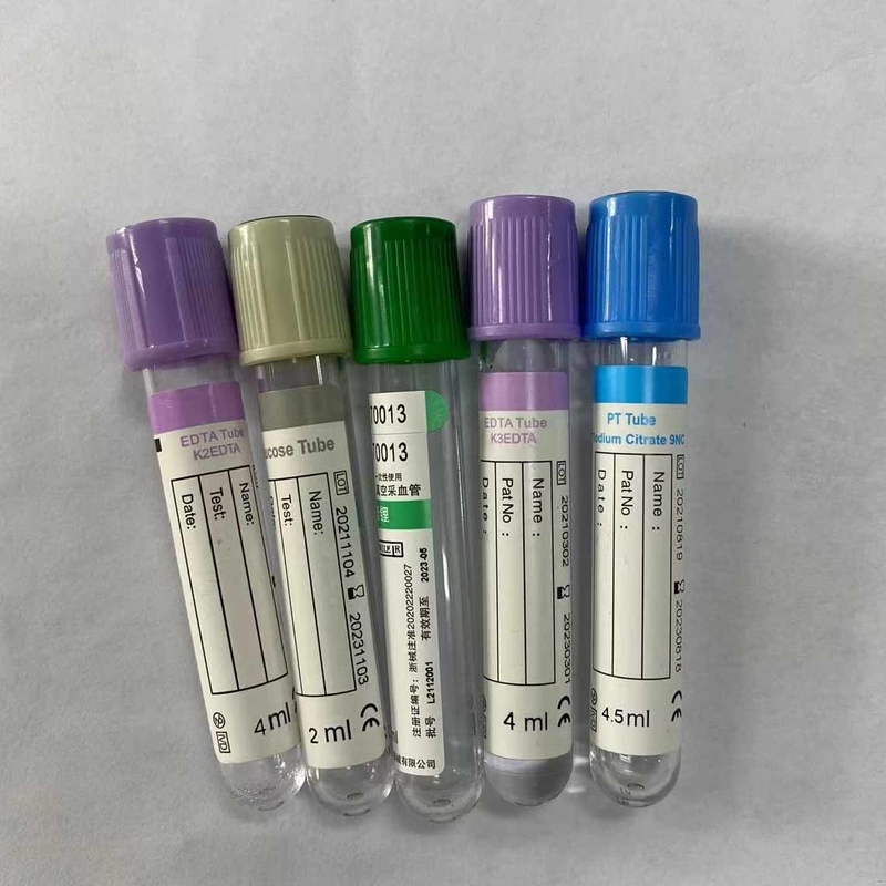 Hematology Test Vacuum Blood Collection Tube Glass Plastic