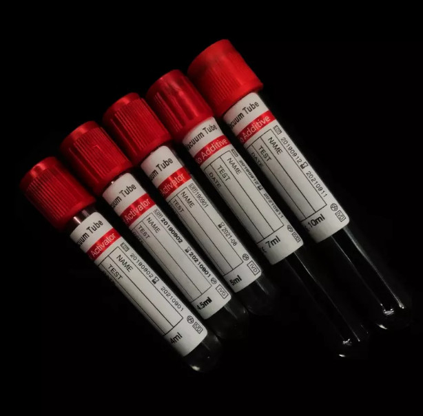 PET Glass Vacuum Clot Activator Plain Tube With Clot Activator Red Top CE  ISO 13485