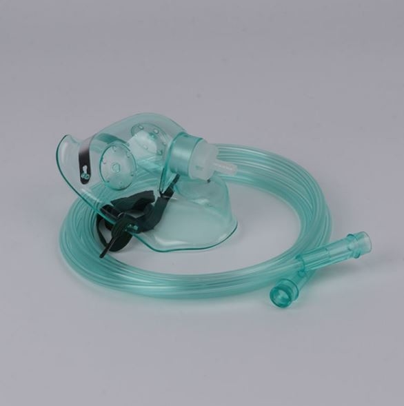 Medical PVC Disposable Oxygen Mask Simple Portable Green
