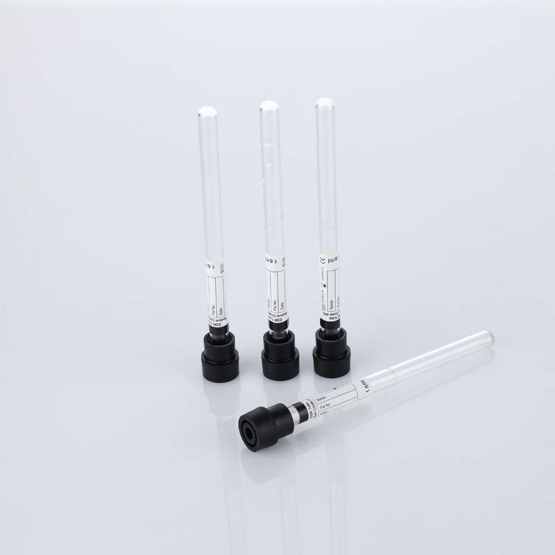 Black 8x120mm 1.28ml Glass Vacuum ESR Tube For Blood Collection With Sodium Citrate