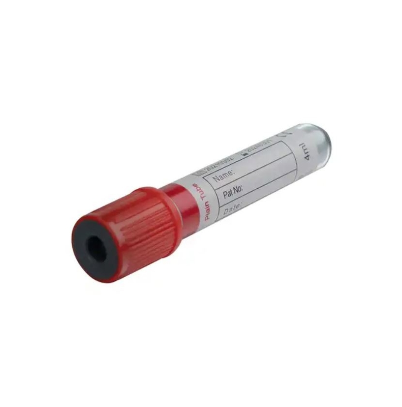 Medical Consumables Blood Collection Vacuum Tube No Additive Red Plain Tube