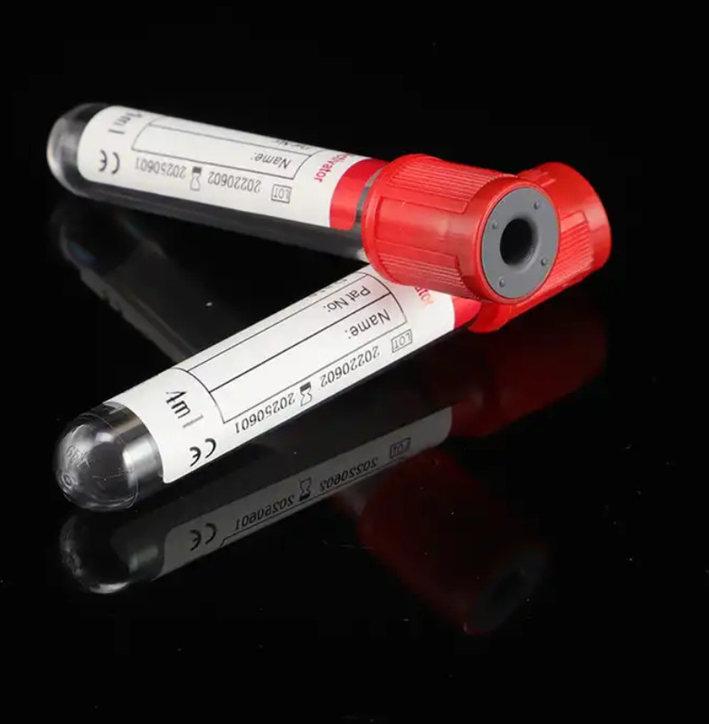 Best Selling Hospital Medical Supplies Clot Activator Tube 13*75mm 4ml Red Blood Collection Tube