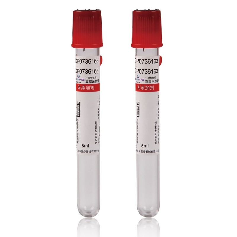 Red Top PET Vacuum Blood Collection Tube For Serum Chemistry Tests OEM Sterilization