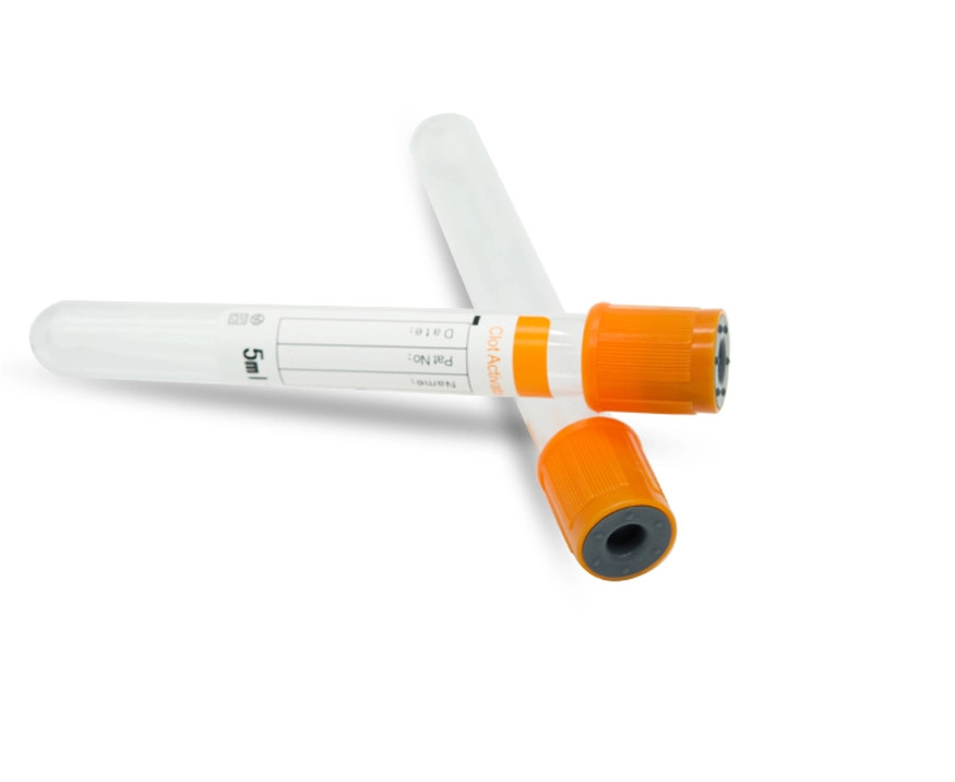 Evacuated Serum Blood Sample Collection Tubes  5-8 Min High Efficiency
