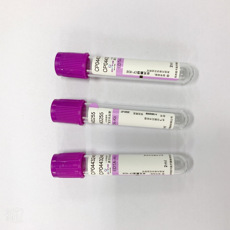 EDTA K2 / K3 Lavender Top Blood Tube CE ISO 13458 Certificated