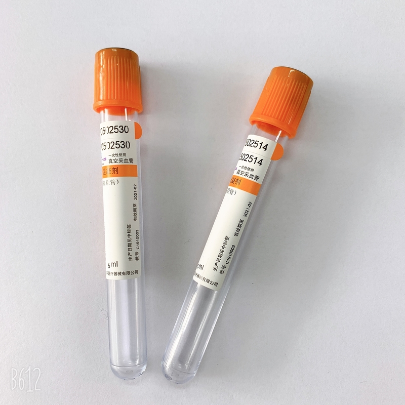 CE Approved Orange Top Blood Tube Vacuum Blood Collection Tube