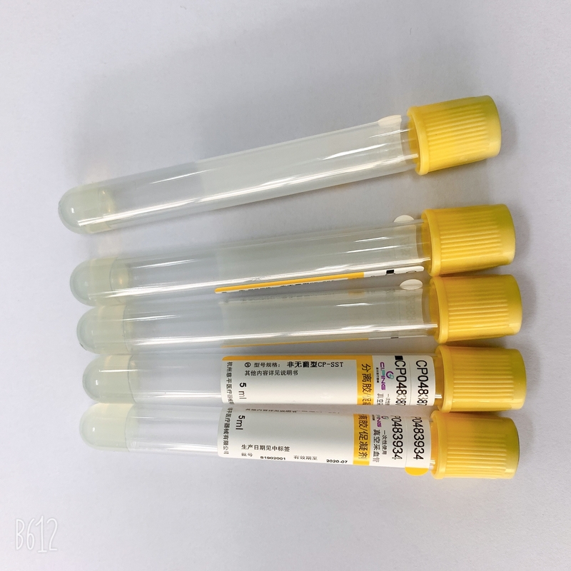 Professional Serum Clot Activator Tubes Separation Yellow Cap Vacutainer