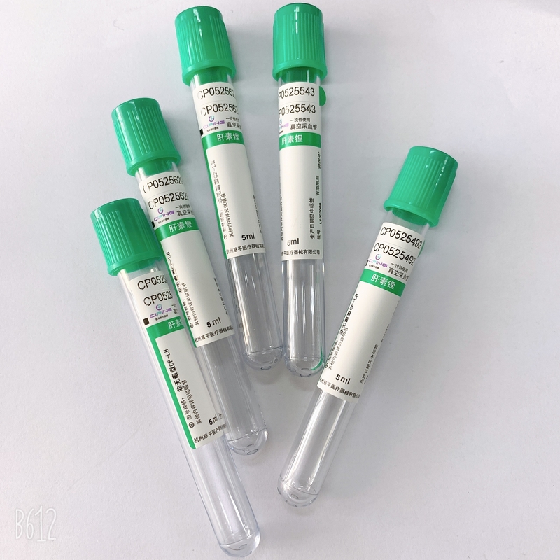Medical Green Cap Lithium Heparin Tube  Vacuum Blood Collection Tube