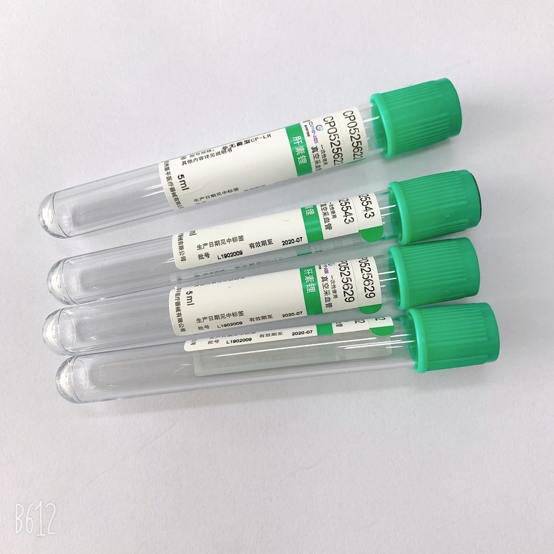 PET / Glass  BD Sodium Heparin Blood Tube For Emergency Biochemical Tests