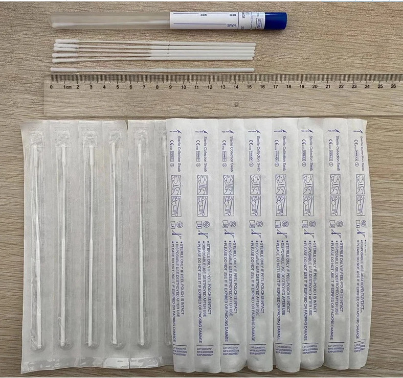 Medical Virus Test Collection Nylon Sterile Flocked Swab 13x100mm