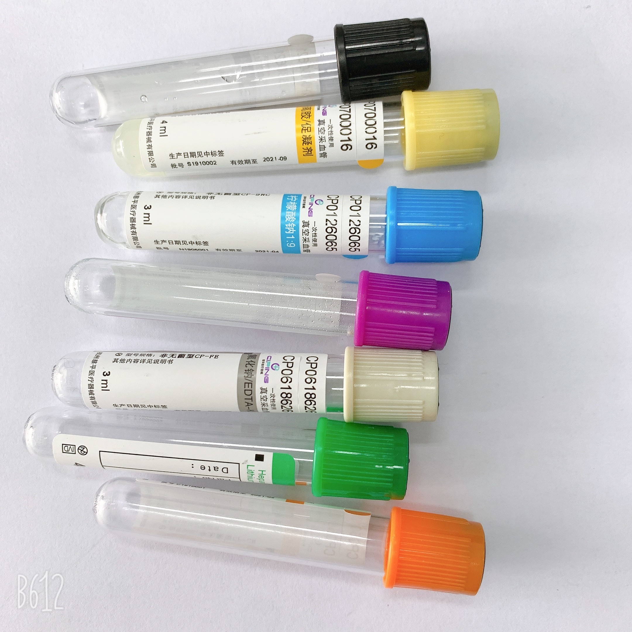 Non Toxic Blood Sample Bottles Single Use Universal Color Coded