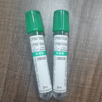 Disposable Green Top Heparin Tube 17IU/Ml Additive High Microbial Limit 3 - 10ml