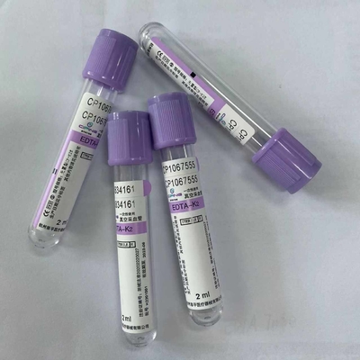 Medical Edta K2 K3 Blood Collection Tube Customized Lavender Head Cover