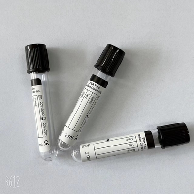Black Hat PET Glass Esr Vacuum Blood Collection Tubes Sodium Citrate