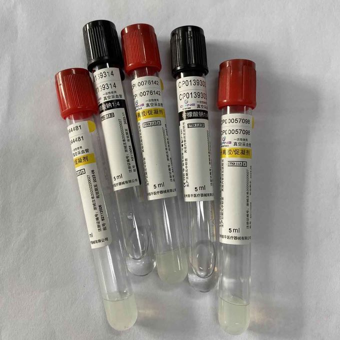 Disposable Clinical Plain 5 Ml Blood Collection Tubes Red Color