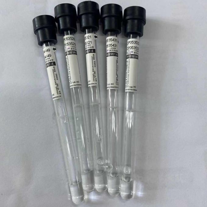 Sodium Citrate 14 ESR Tube Whole Blood Specimen Black Top 1.6ml